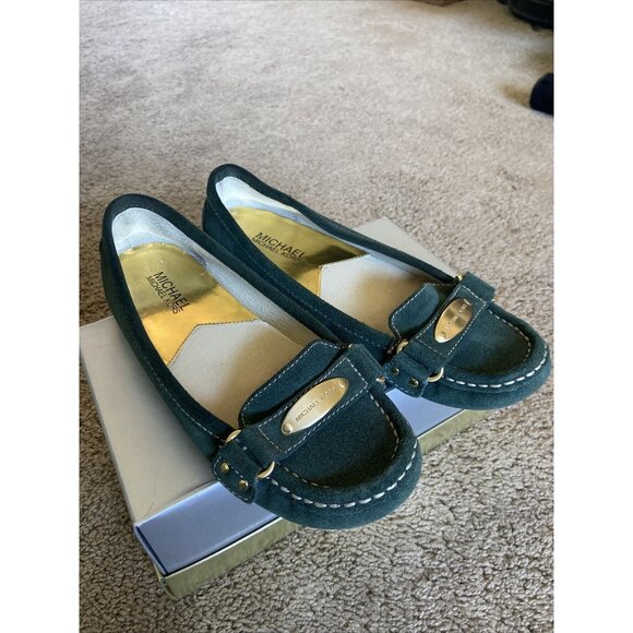 Michael Kors Shoes - Michael Kors Suede‎ Moccasin Loafer Flats Sage Dark Green 6M